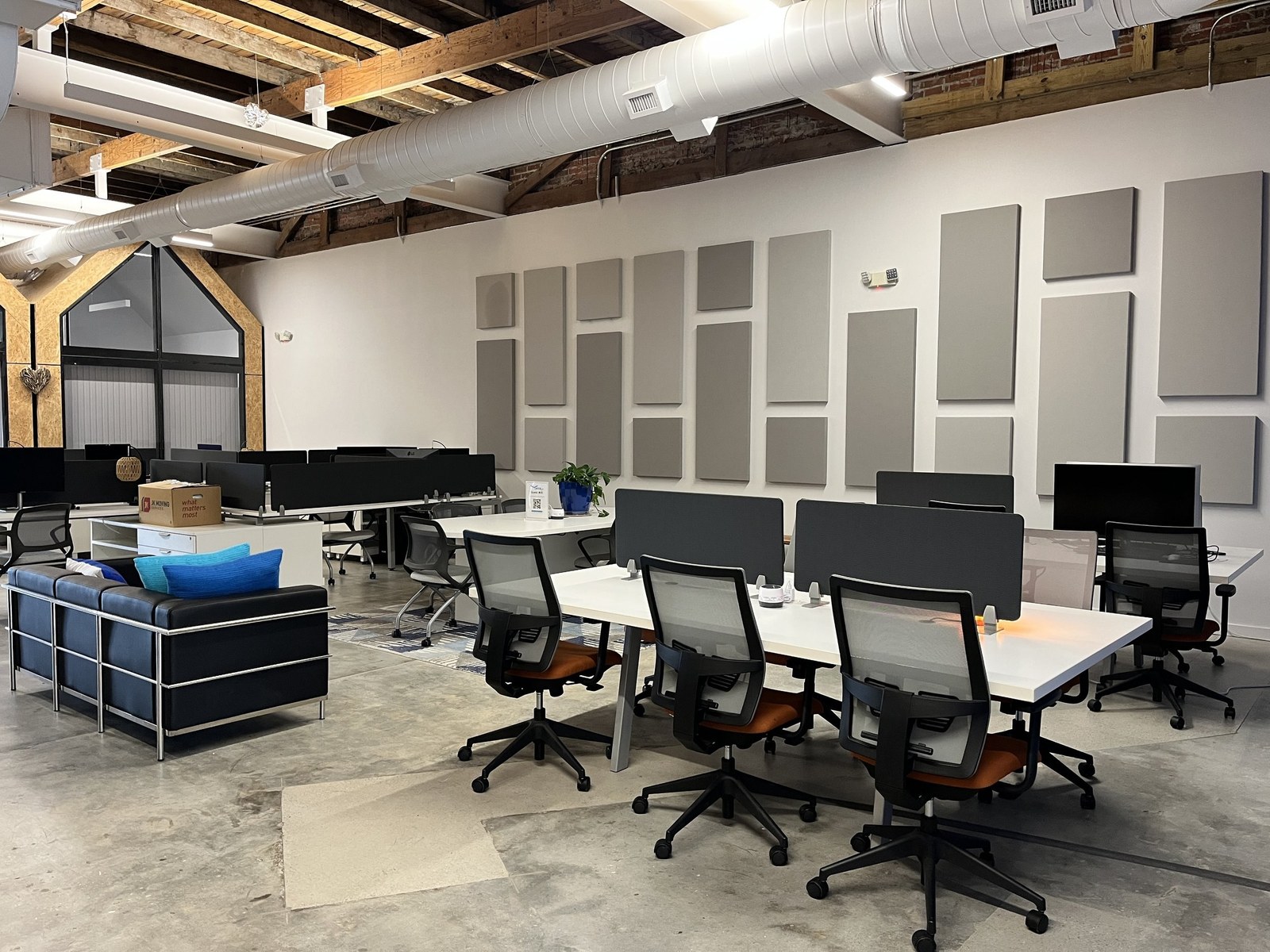 Photograph of the eMYRge coworking space at the HTC Aspire Hub (Myrtle Beach Coworking Copy) — confirm caption with owner